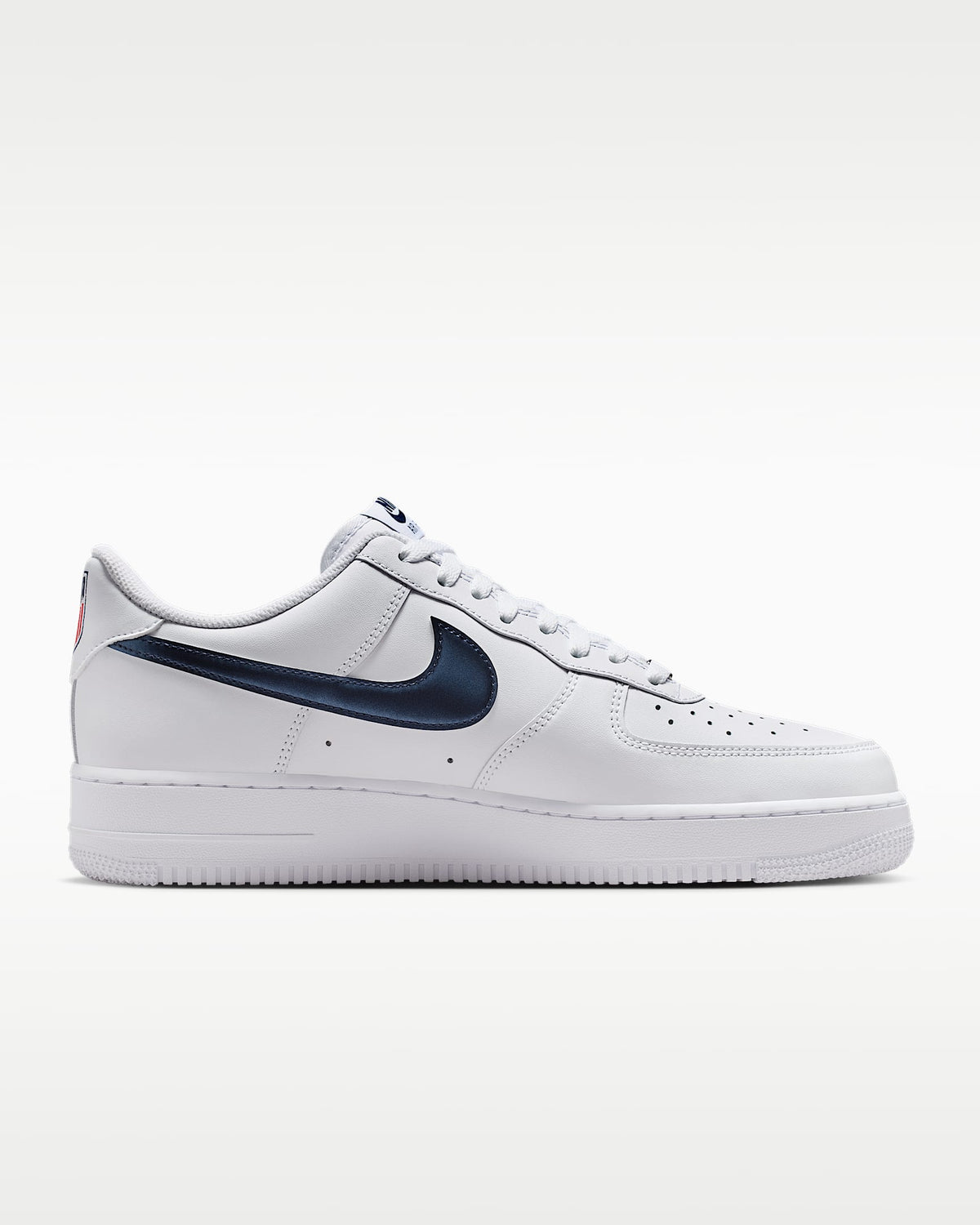 Nike Air Force 1 '07 White Navy Blue Satin Swoosh Sneakers mens low top shoes