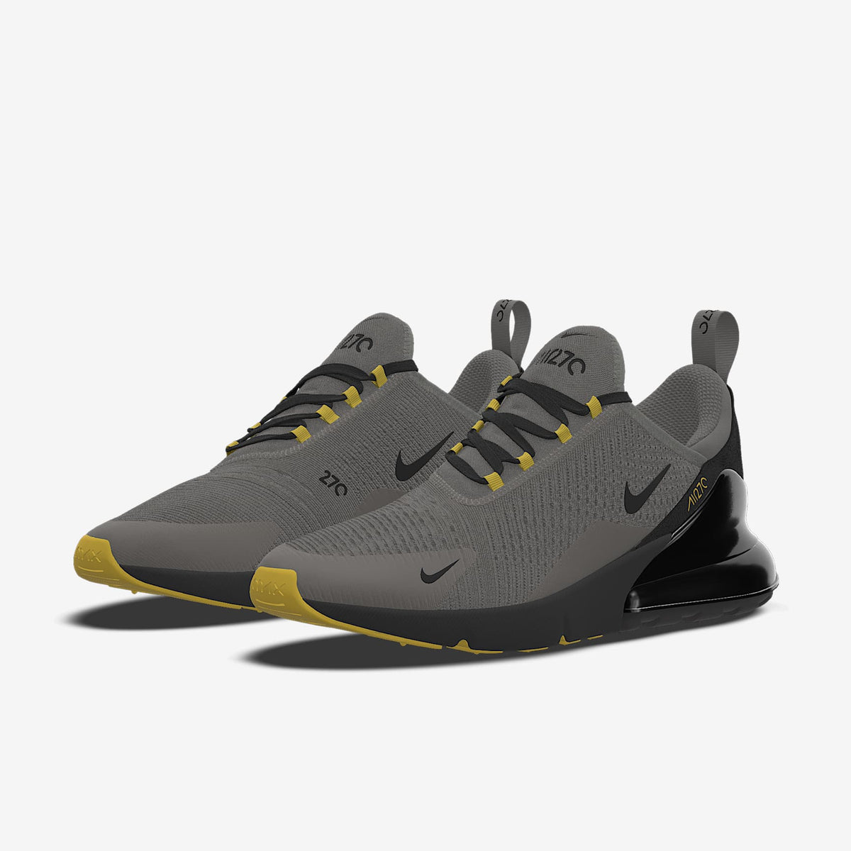 Nike Air Max 270 By You ¨C Grey/Black/Gold Custom Sneaker