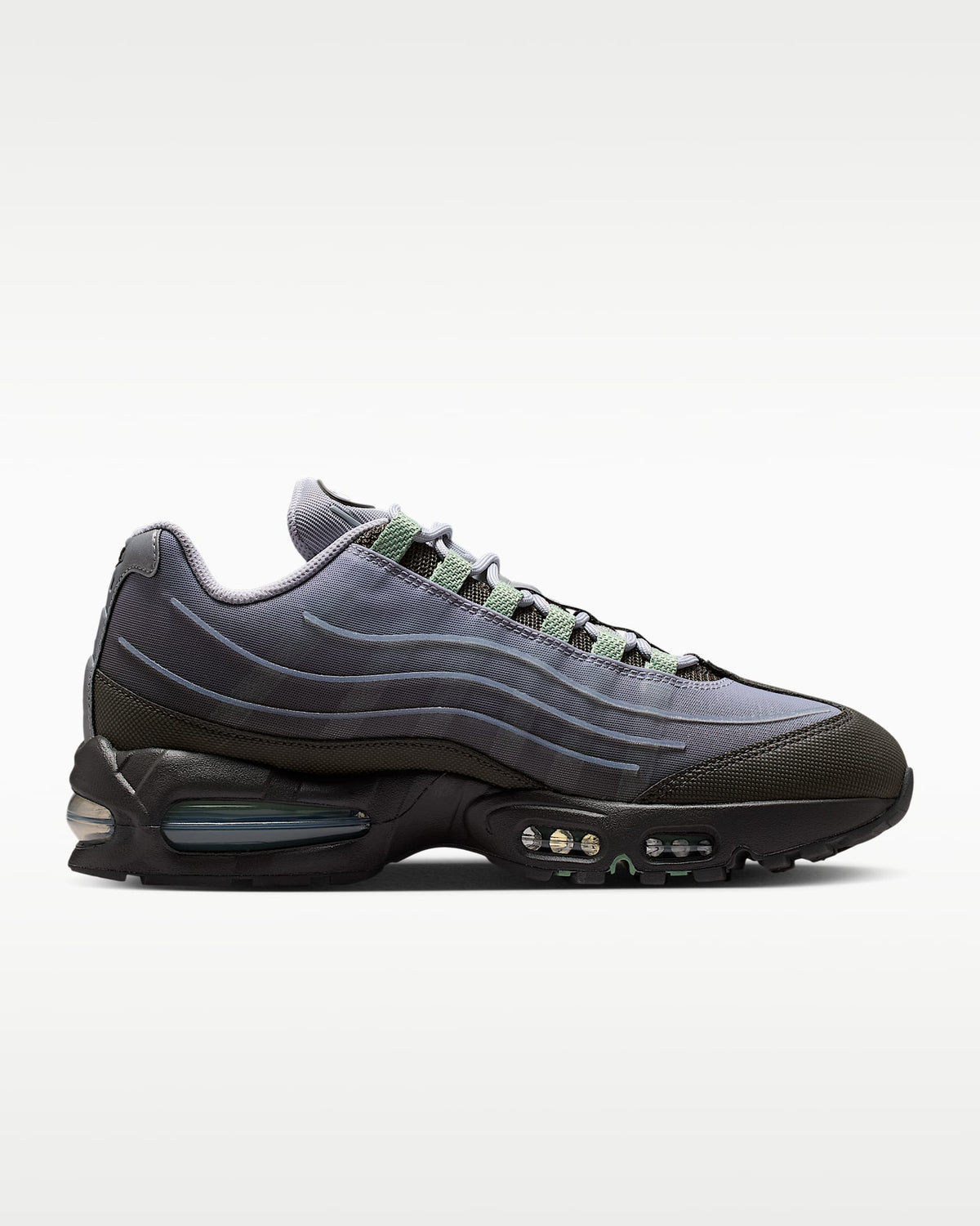 Nike Air Max 95 ¨C Purple / Grey / Green Mesh Athletic Sneakers
