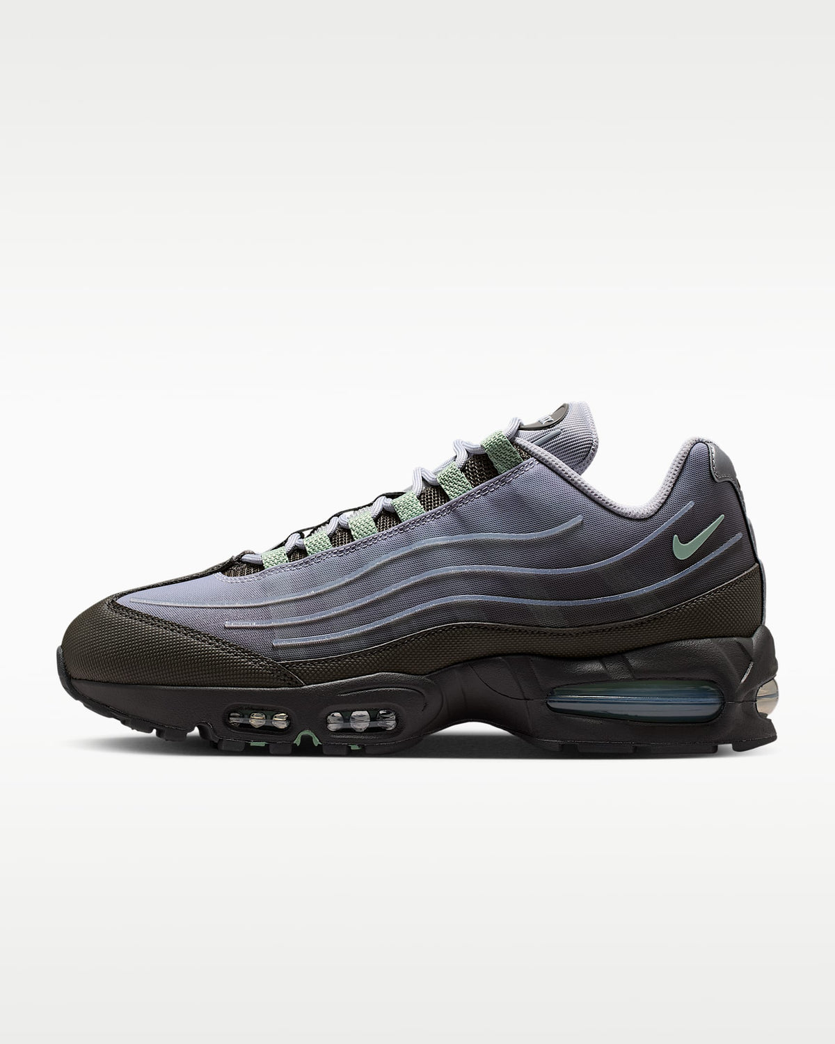 Nike Air Max 95 ¨C Purple / Grey / Green Mesh Athletic Sneakers