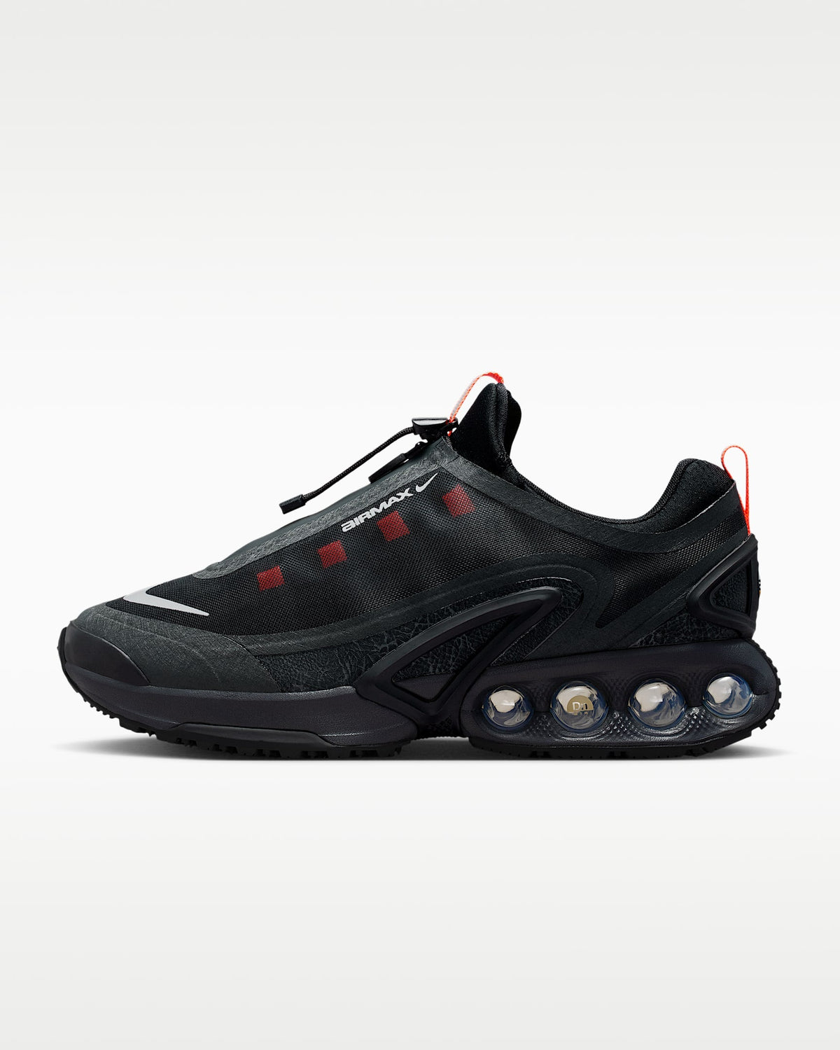 Nike Air Max DN Roam ¨C Black / Red Mesh Athletic Sneakers