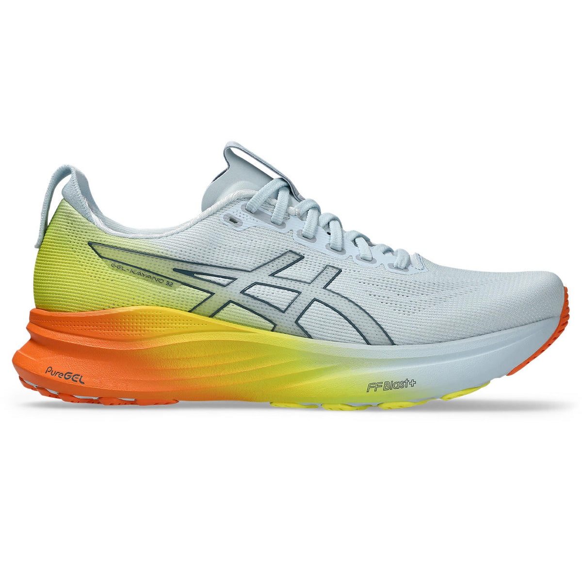 Asics  shoes  neutral running shoes mens  sneakers Gel-Kayano 31 Light Blue / Lime / Orange Gradient