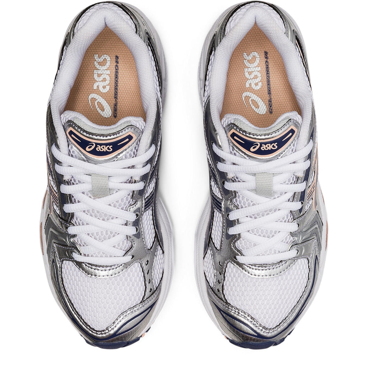 Asics  shoes  neutral running shoes mens  sneakers Gel-Kayano 14 White / Metallic Silver / Dark Navy