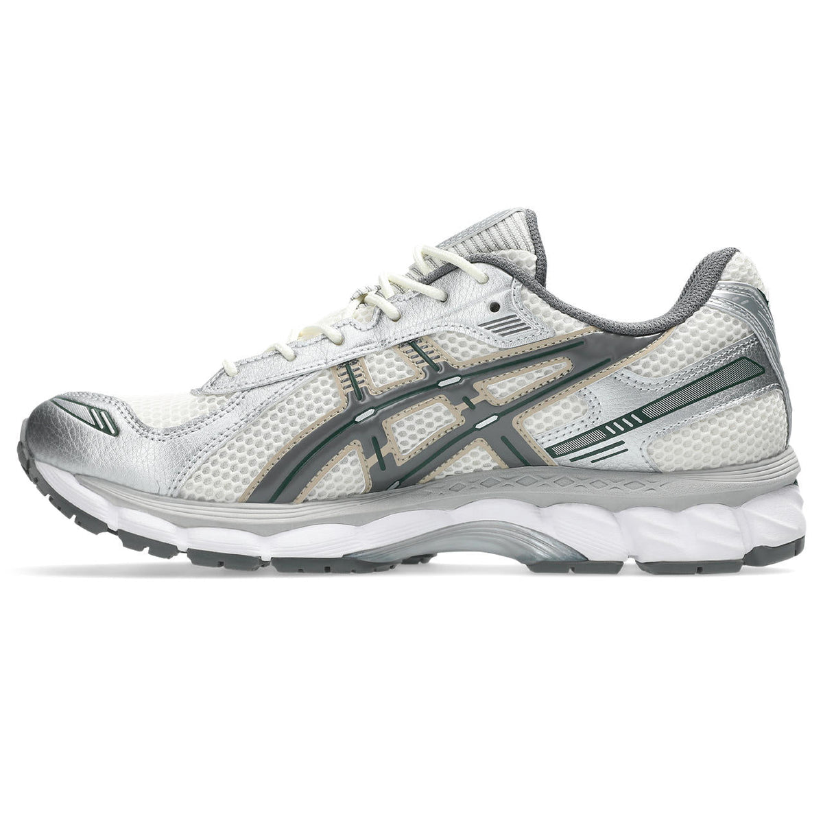 Asics  shoes  neutral running shoes mens  sneakers Gel-Nimbus White / Metallic Silver / Dark Green / Beige