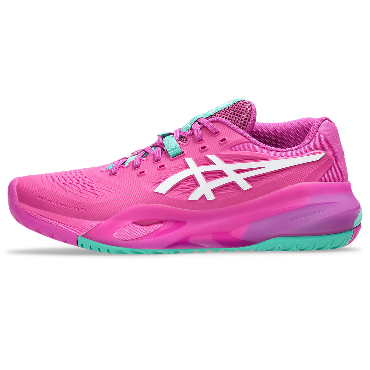 Asics womens shoes  neutral running shoes mens  sneakers Gel-Resolution ¨C Hot Pink/White/Turquoise Tennis Sneaker
