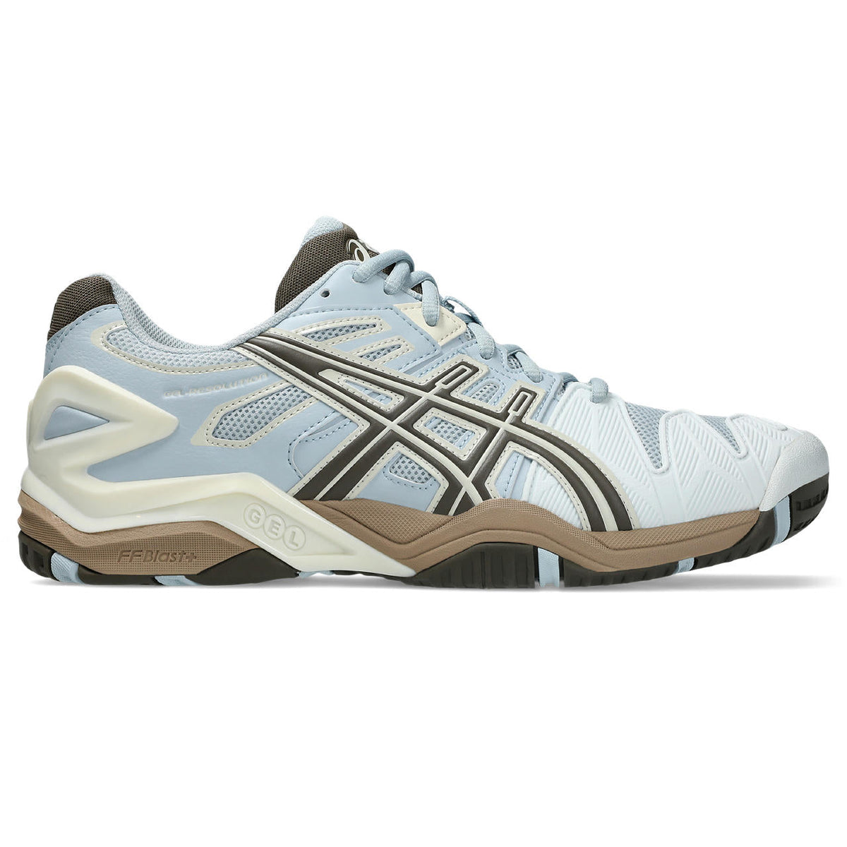 Asics womens shoes  neutral running shoes mens  sneakers Gel-Resolution ¨C Light Sky Blue/Brown/Cream Tennis Sneaker