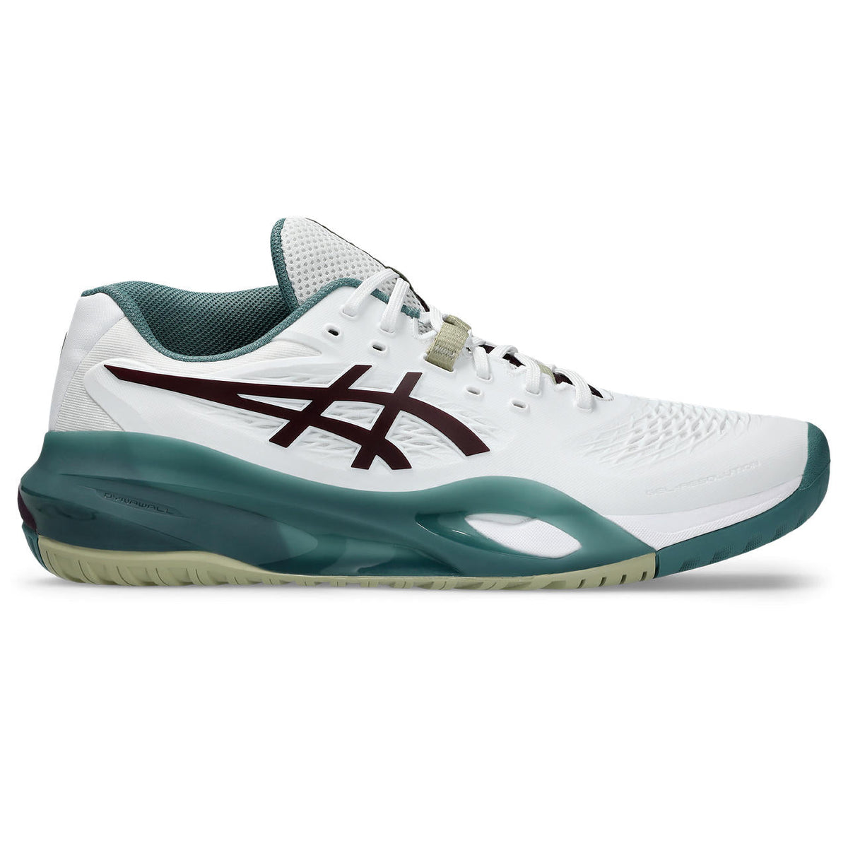Asics womens shoes  neutral running shoes mens  sneakers Gel-Resolution ¨C White/Burgundy/Teal Tennis Sneaker