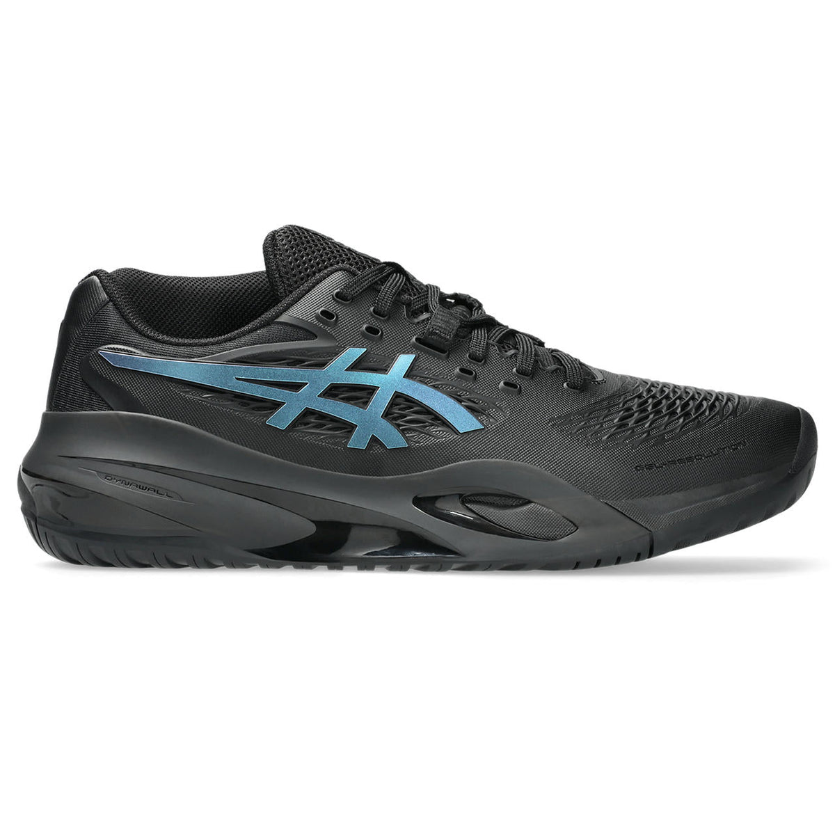 Asics womens shoes  neutral running shoes mens  sneakers Gel-Resolution ¨C Black/Iridescent Cyan Tennis Sneaker