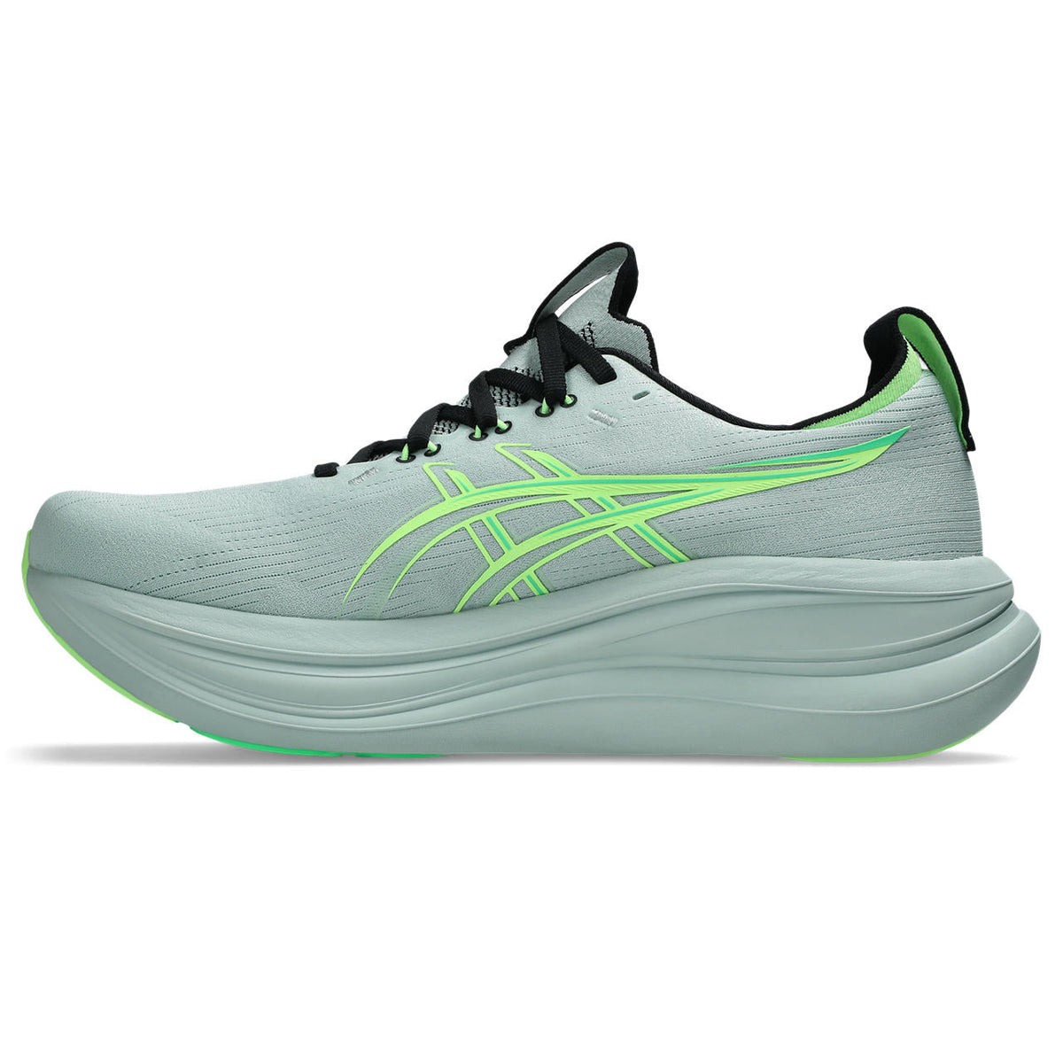 Asics womens shoes  neutral running shoes mens  sneakers Gel-Nimbus 28 ¨C Light Gray/Neon Green Running Shoe
