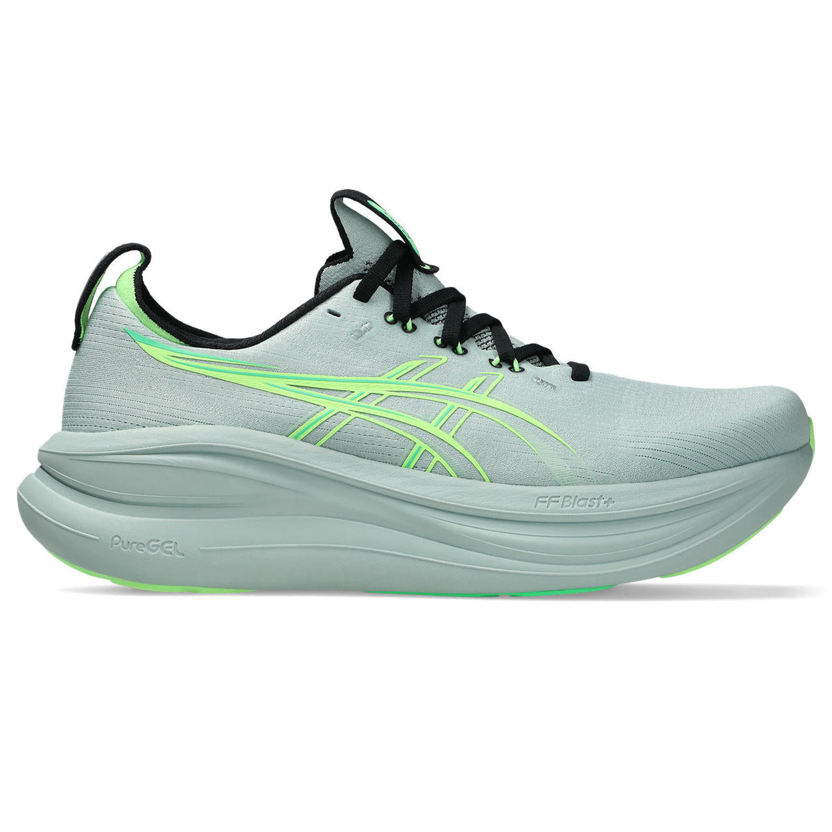 Asics womens shoes  neutral running shoes mens  sneakers Gel-Nimbus 28 ¨C Light Gray/Neon Green Running Shoe