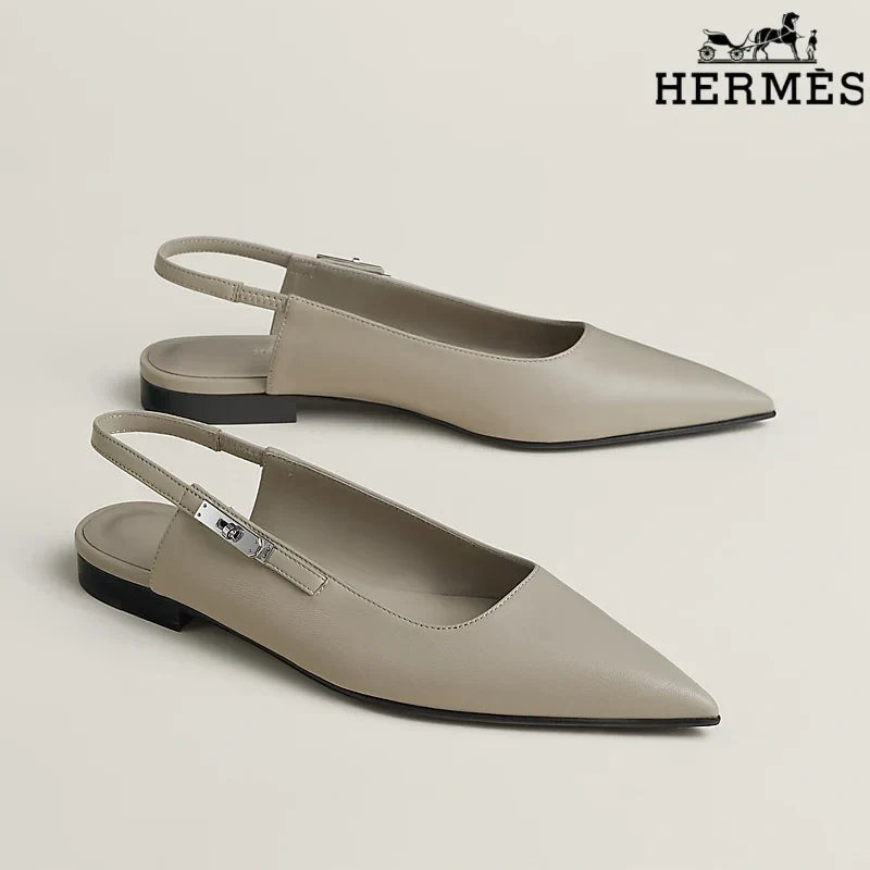 Herm¨¨s Burgundy Leather Slingback Flats