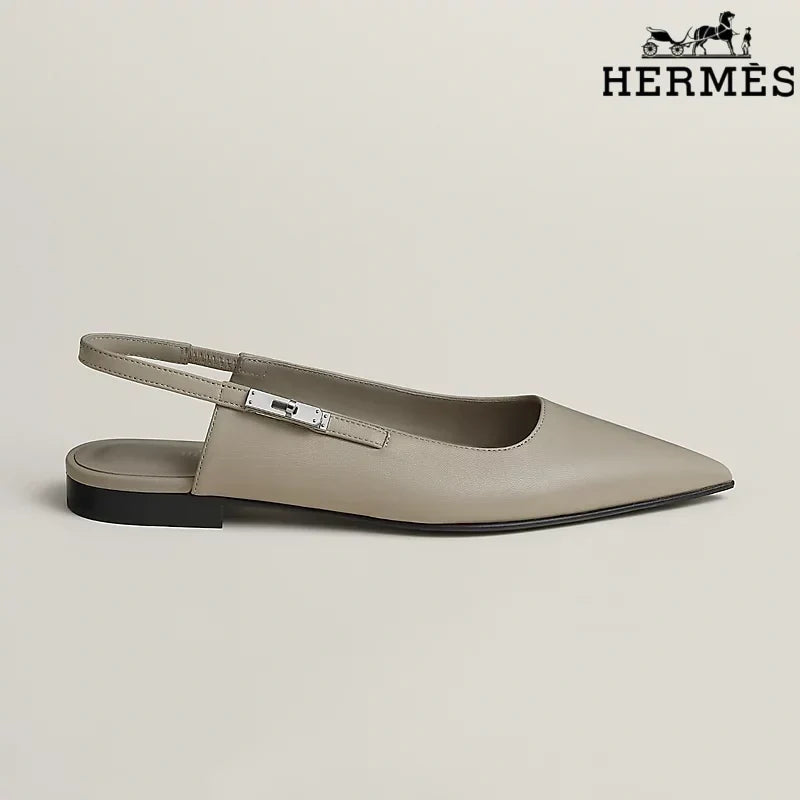 Herm¨¨s Burgundy Leather Slingback Flats