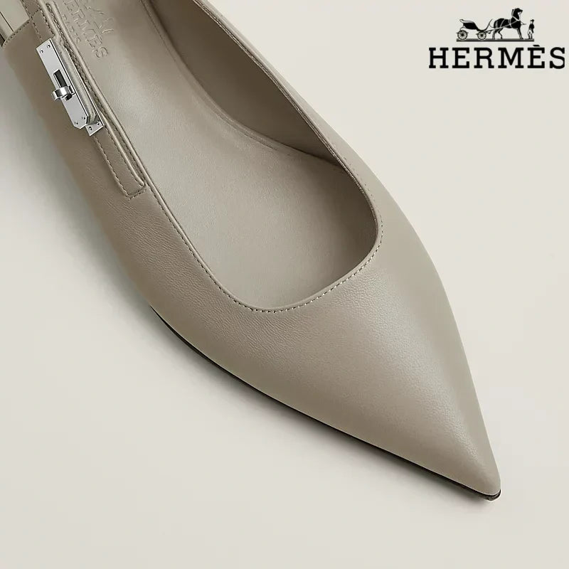 Herm¨¨s Burgundy Leather Slingback Flats