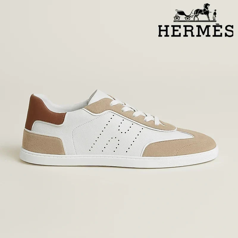 Herm¨¨s Boomerang White and Beige Sneaker