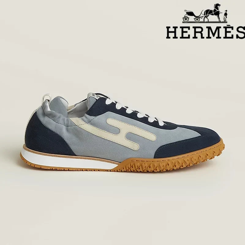 Herm¨¨s Jet Sneaker in Navy and Grey Mix