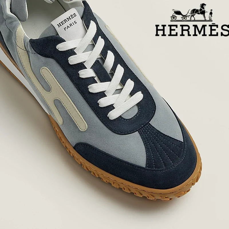 Herm¨¨s Jet Sneaker in Navy and Grey Mix