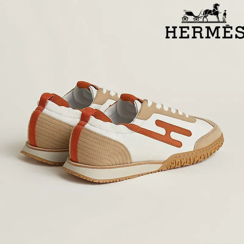 Herm¨¨s Jet Sneaker in White and Terracotta