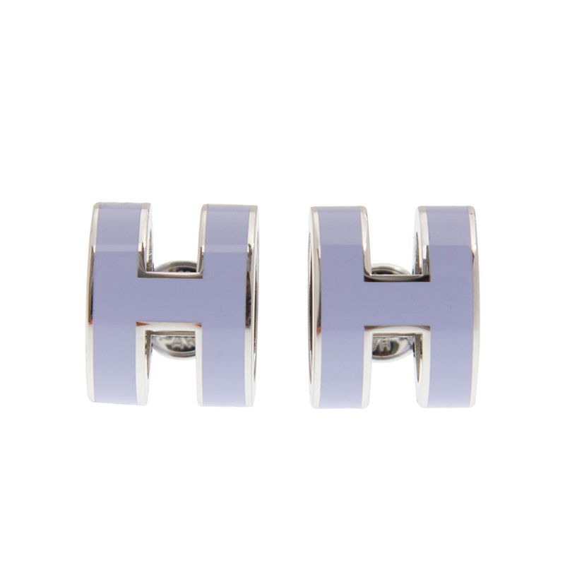 Hermes Mini Pop Purple 18K Gold Earrings