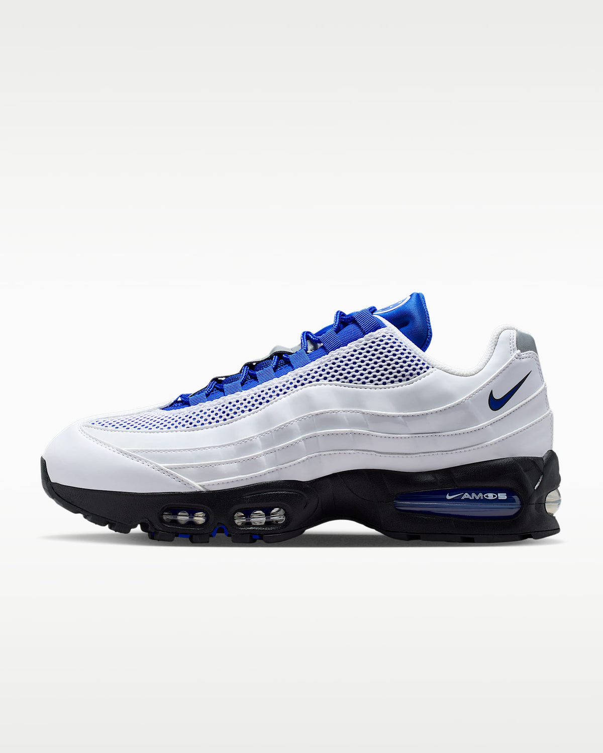 Nike Air Max 95 ¨C White / Royal Blue Mesh Athletic Sneakers