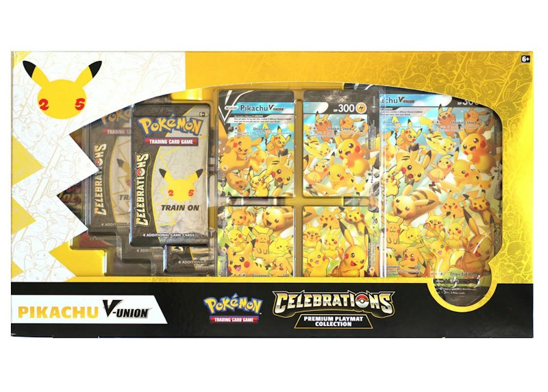 Pok¨¦mon TCG 25th Anniversary Celebrations Pikachu V Union Premium Playmat Collection Box