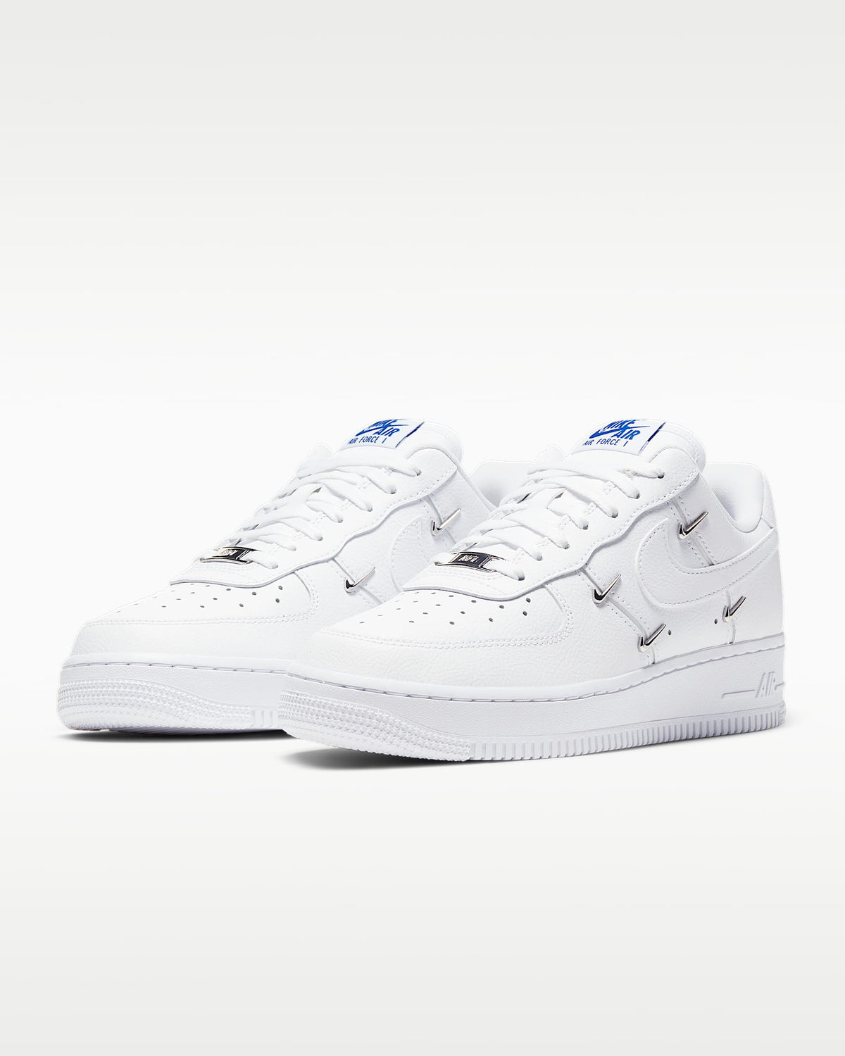 Nike Air Force 1 '07 White Multi-Metal Mini Swoosh Sneakers mens low top shoes