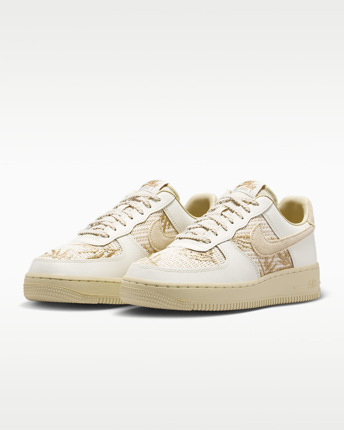 Nike Air Force 1 '07 Sail Beige Woven Embroidery Sneakers mens low top shoes