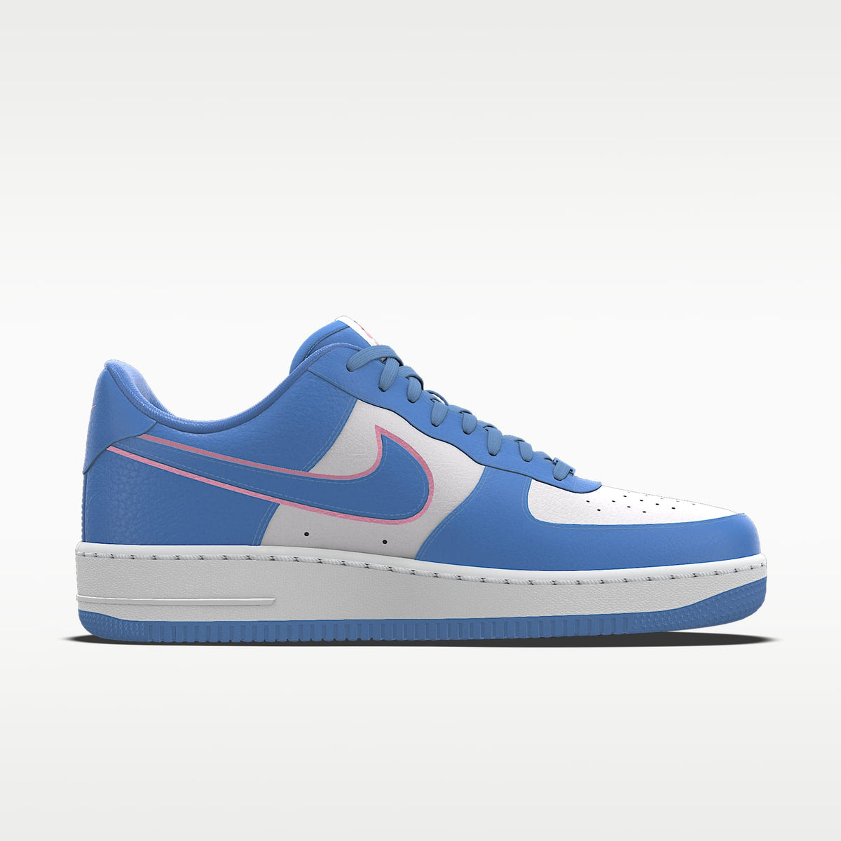 Nike Air Force 1 '07 Light Blue White Pink Outline Color-Block Sneakers mens low top shoes