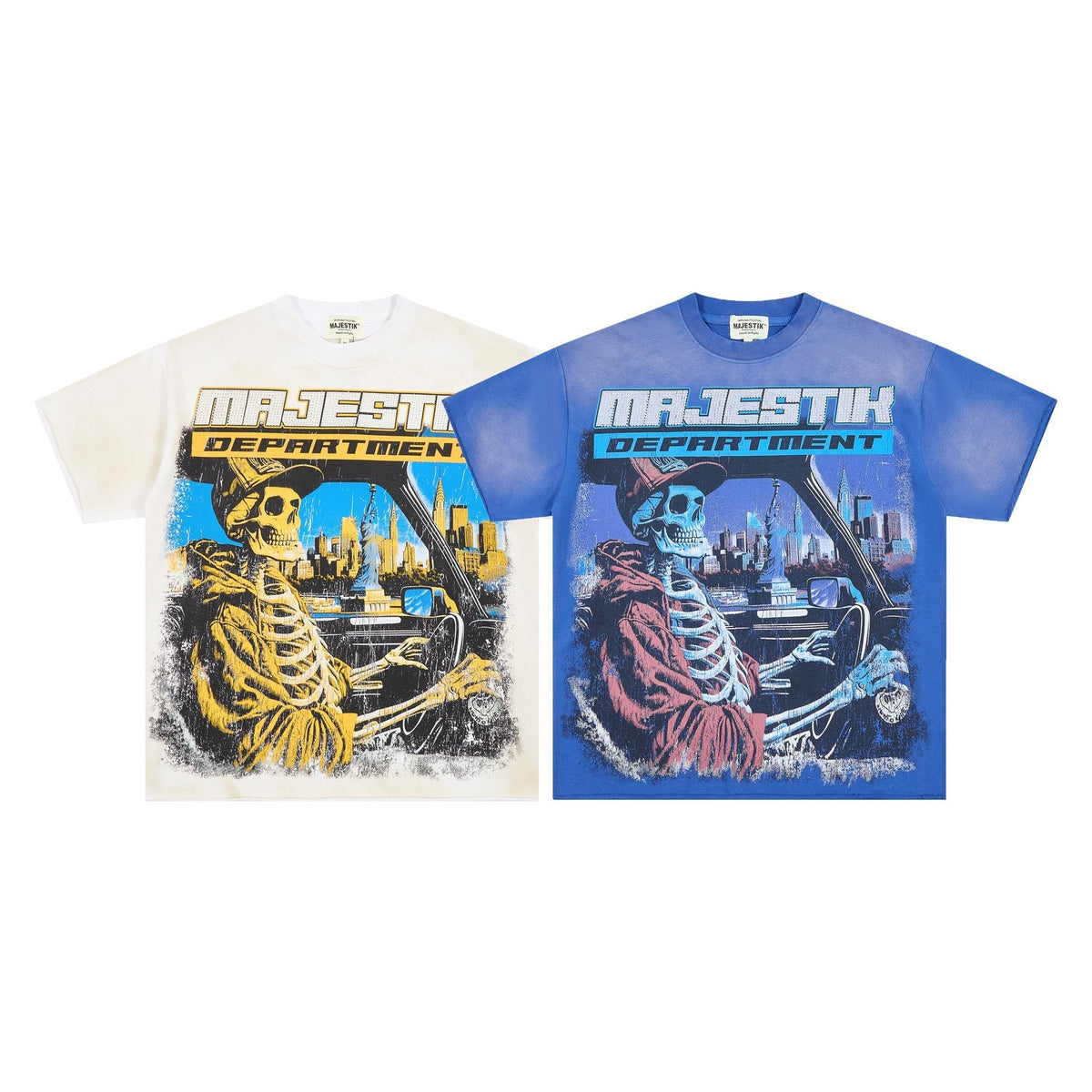 MAJESTIK Skeleton Driver Graphic T-Shirt ¡ª comparison