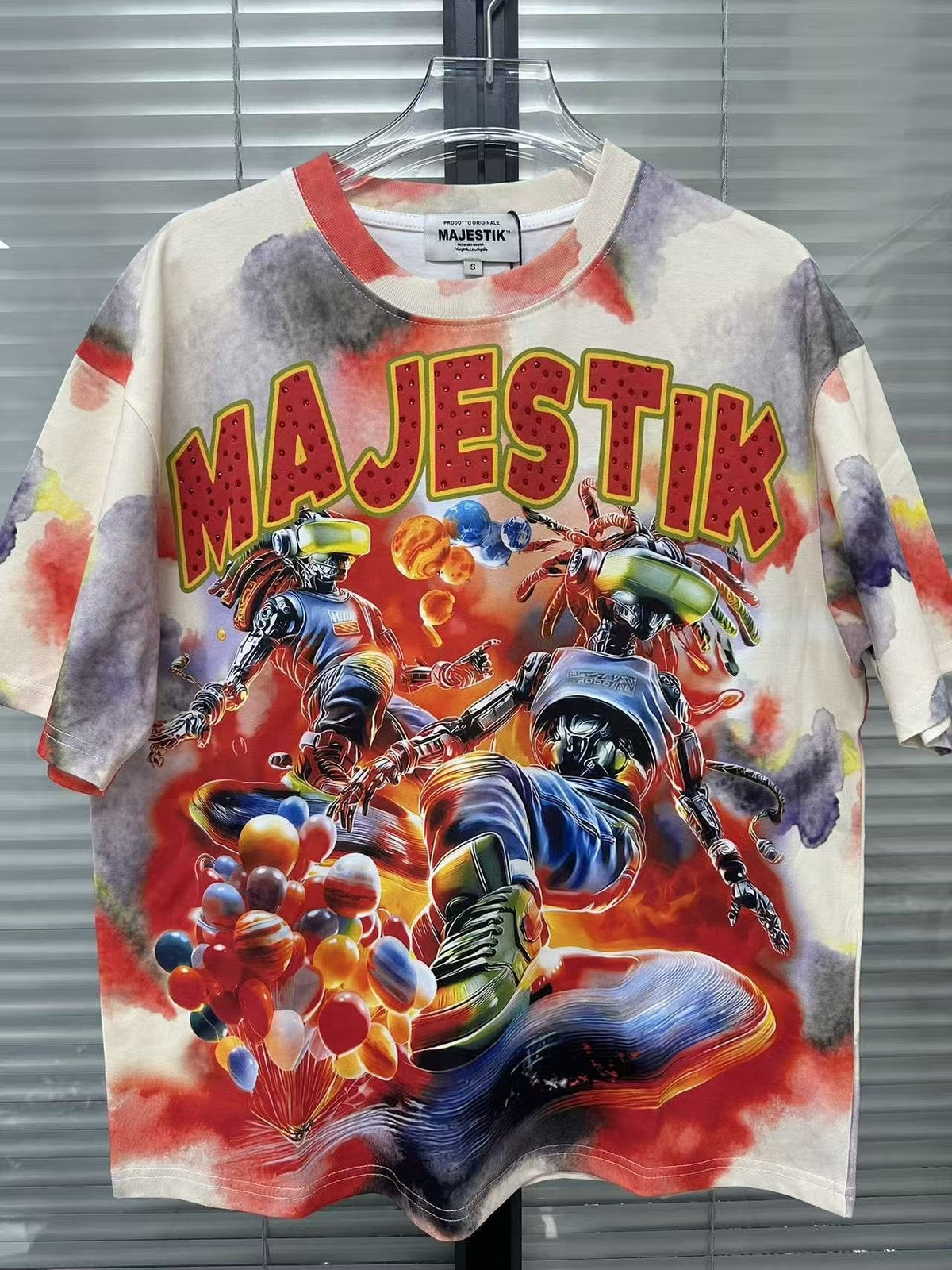 MAJESTIK Watercolor Allover Graphic T-Shirt ¡ª front