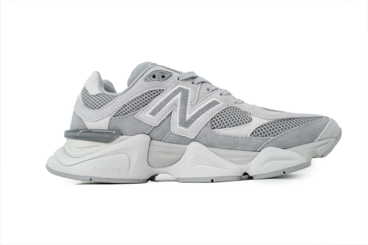 New Balance 9060 Women's & Men's Light Grey & White Chunky Retro Sneakers