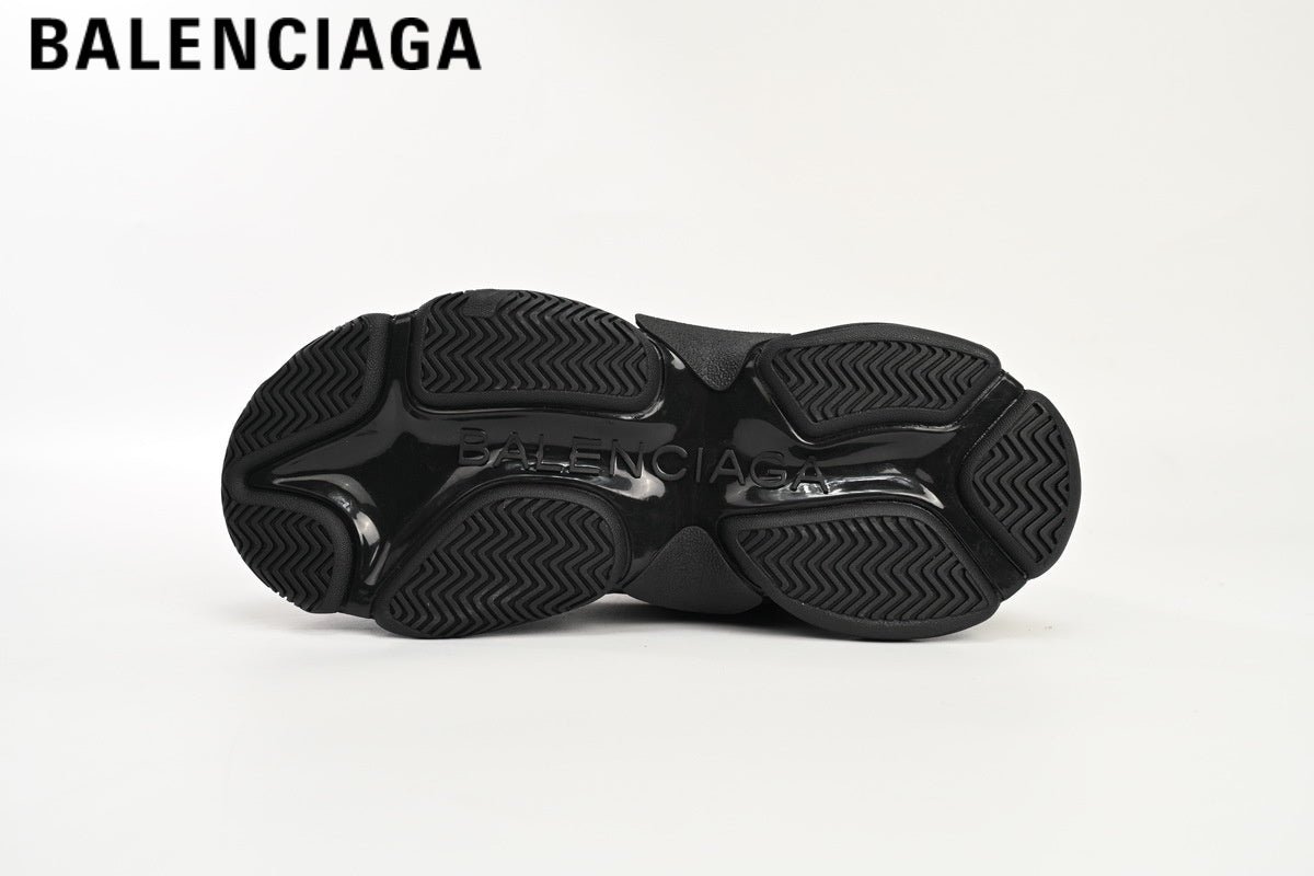 Balenciaga Triple S men's shoes  women sneakers ¡ª Black Multicolor Logo