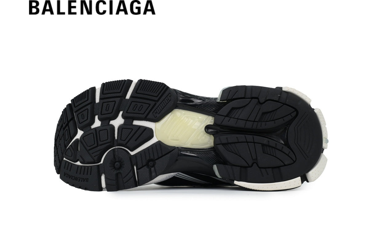 Balenciaga Runner men's shoes  women sneakers Black And White