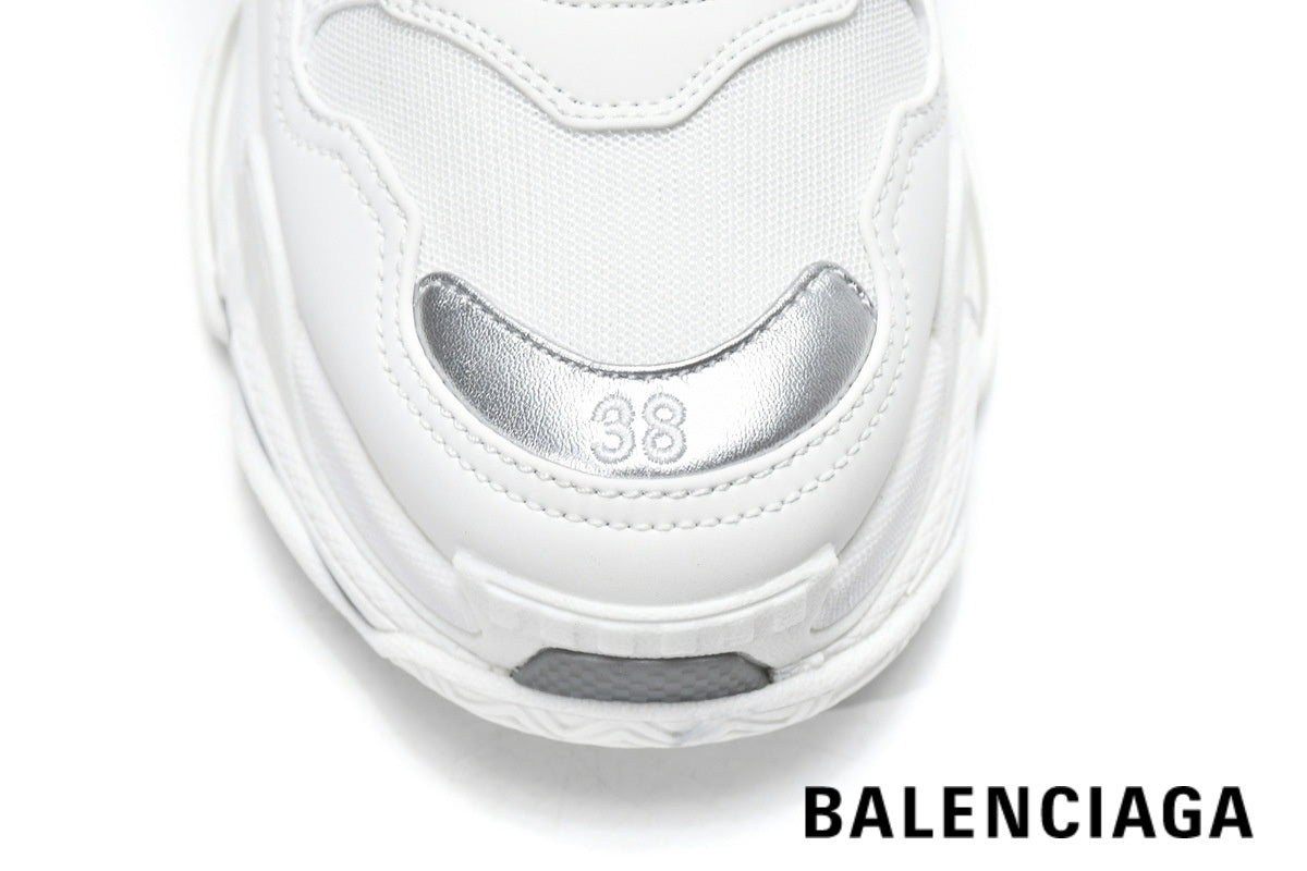 Balenciaga Triple S men's shoes  women sneakers ¨C White & Grey