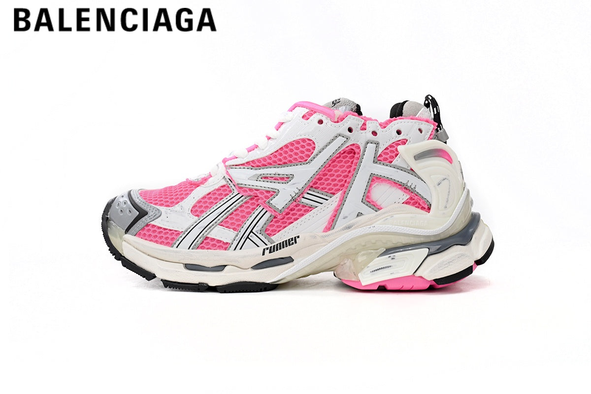 Balenciaga Runner men's shoes  women sneakers ¡ª White / Pink