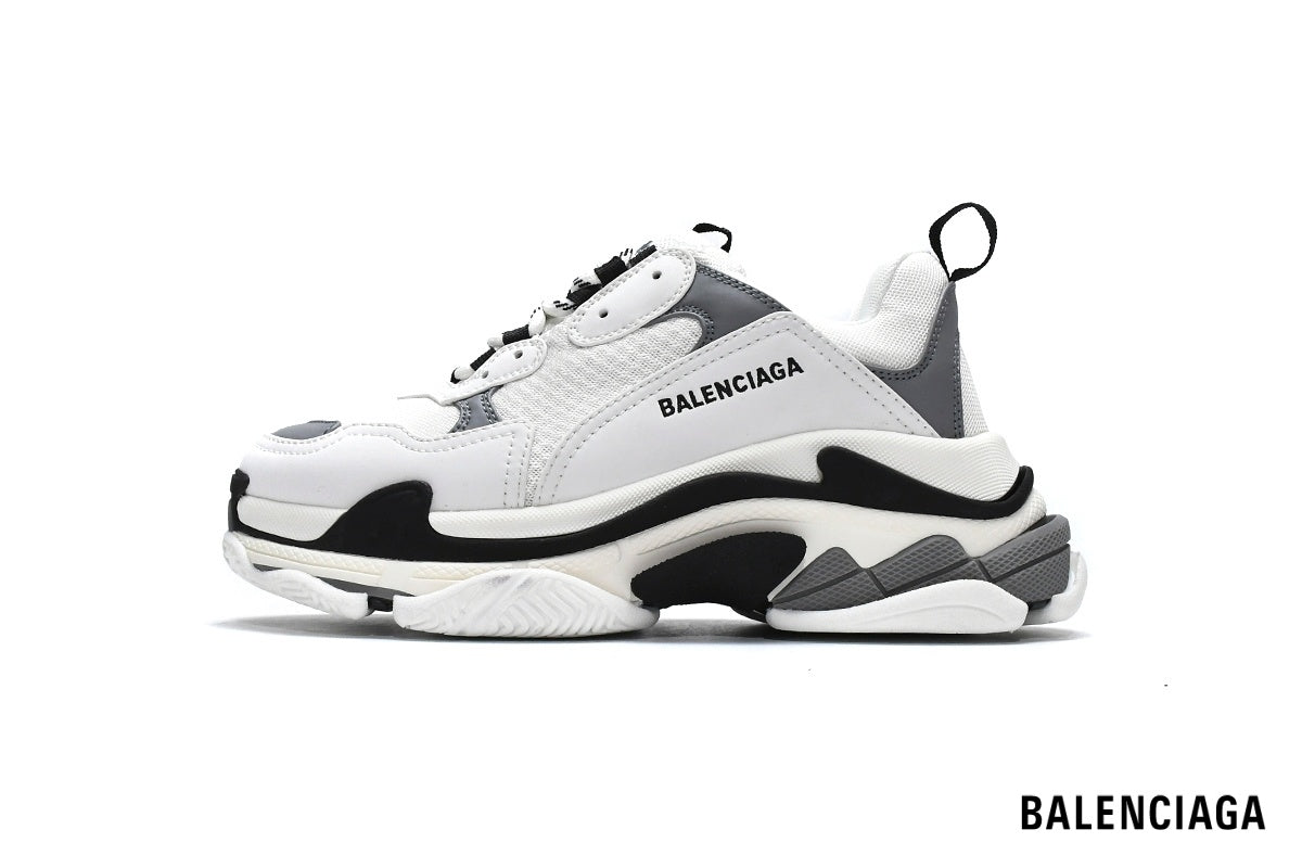 Balenciaga Triple S men's shoes  women sneakers ¨C White, Grey & Black