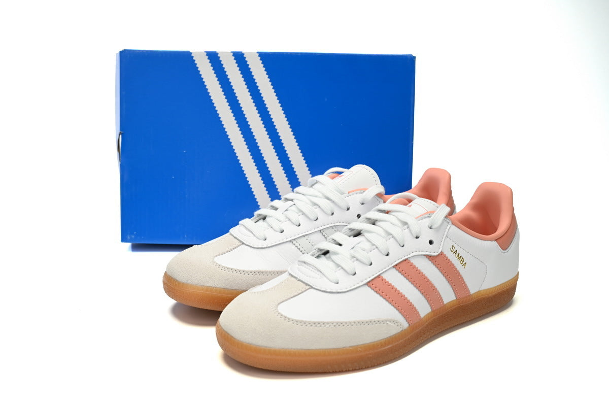 adidas samba  women's shoes  men's samba sneakers adidas samba  white/pink OG ¨C Classic Leather Sneakers