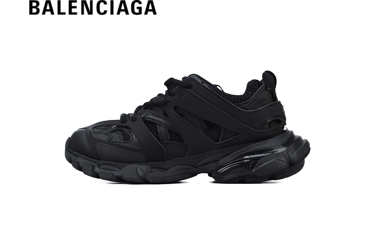Balenciaga Track men's shoes  women sneakers in All Black