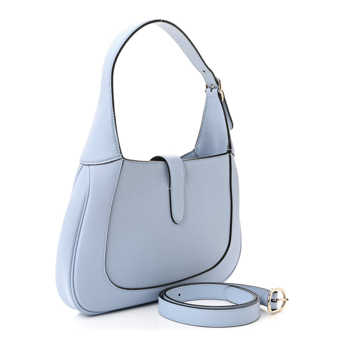 Grained Calfskin Web Medium Jackie 1961 Hobo Light Blue