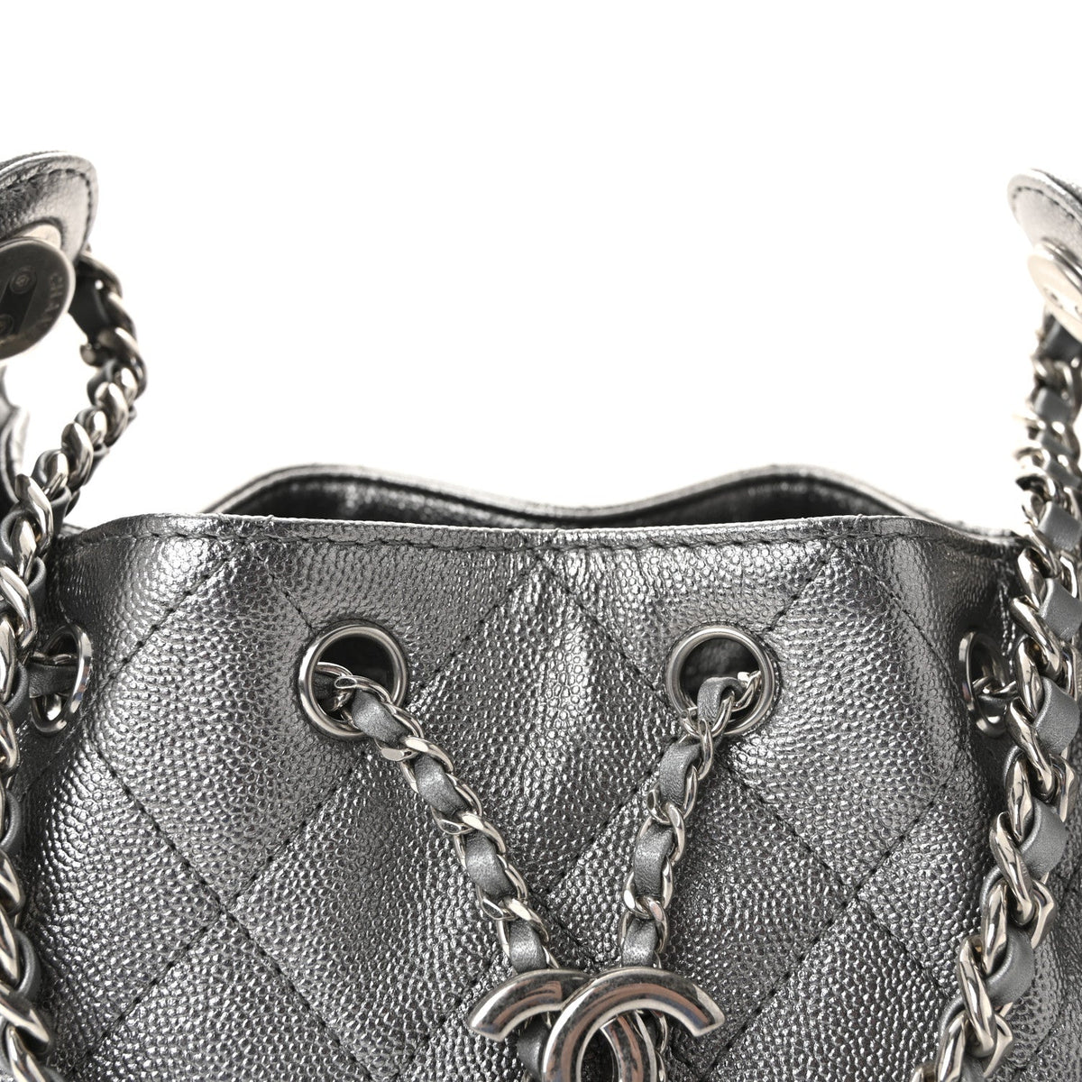 Metallic Caviar Quilted Mini Chanel 25 Handbag Anthracite