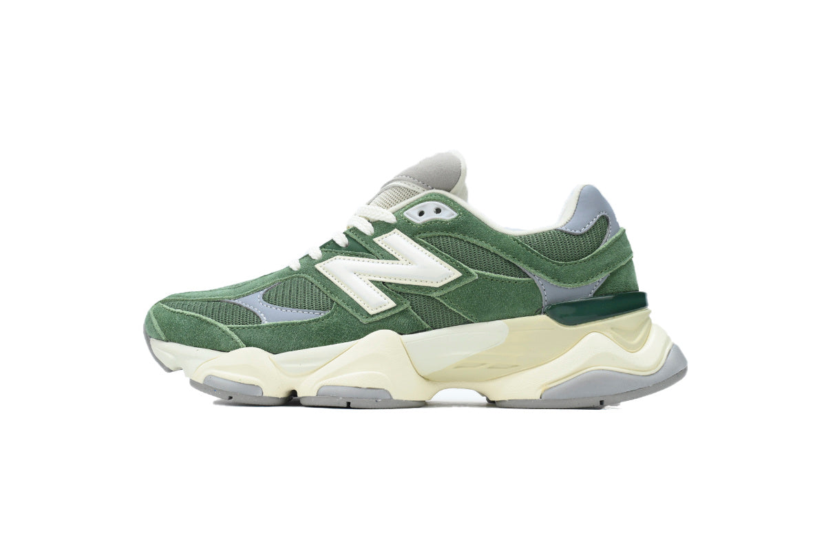 New Balance 9060 Women's & Men's Green Cream Grey Chunky Retro Sneakers