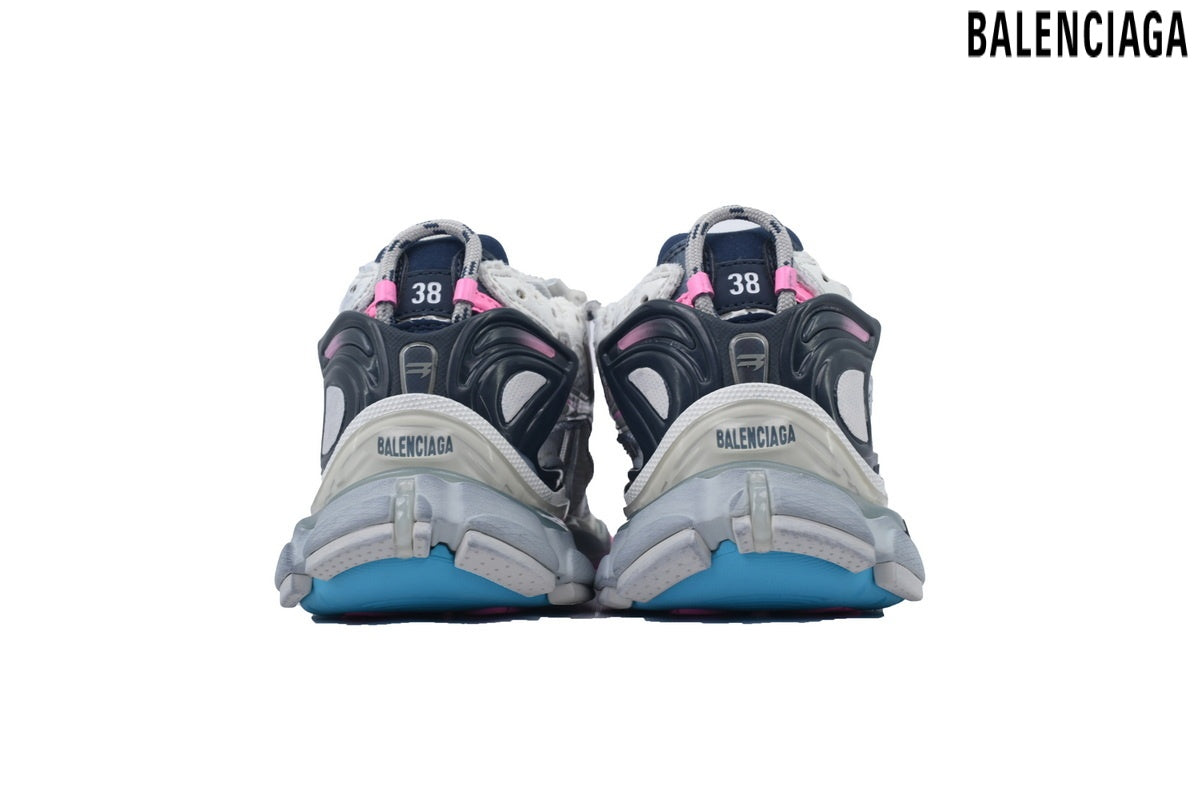 Balenciaga Runner men's shoes  women sneakers ¨C White, Navy & Pink