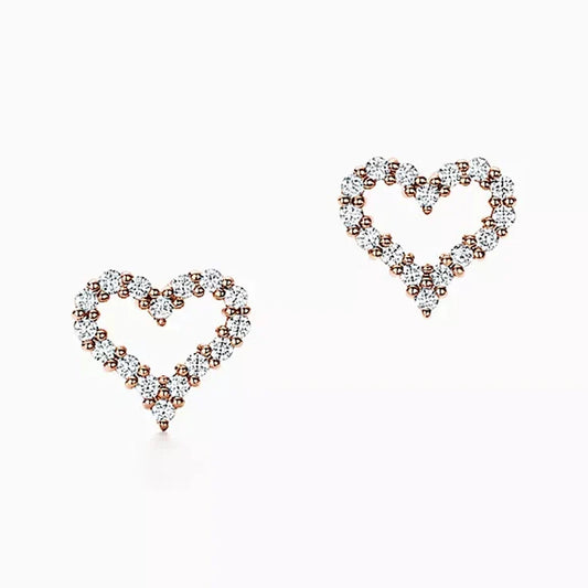 Tiffany Heart Diamonds 18K Rose Gold Earrings