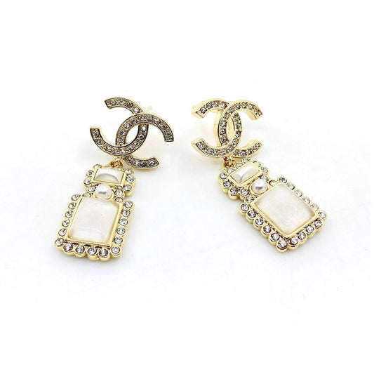 Chanel Perfume Bottle 18K Gold Earrings