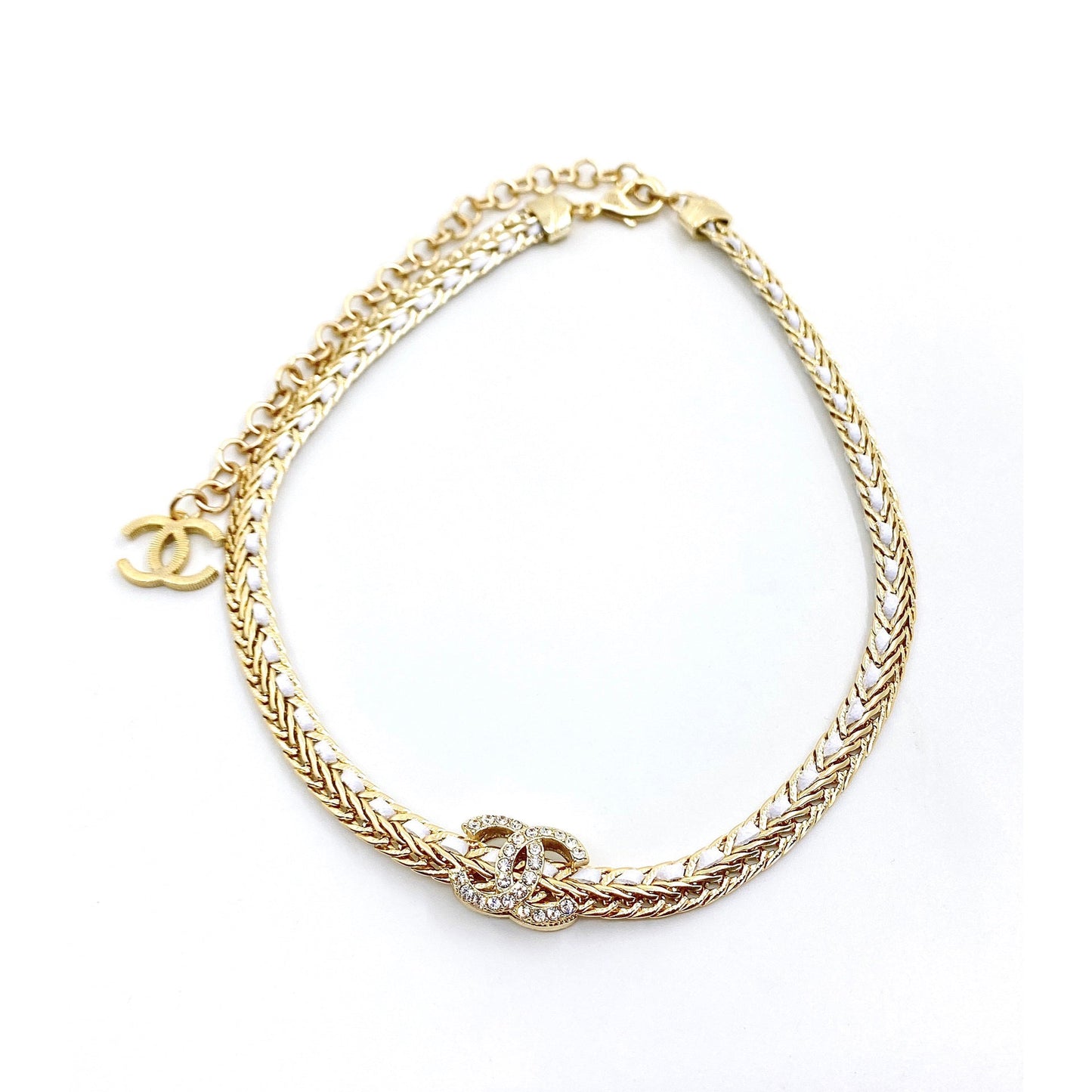 Chanel Diamonds Choker 18K Gold Necklace