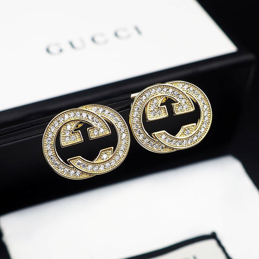 Gucci Double Diamonds 18K Gold Earrings