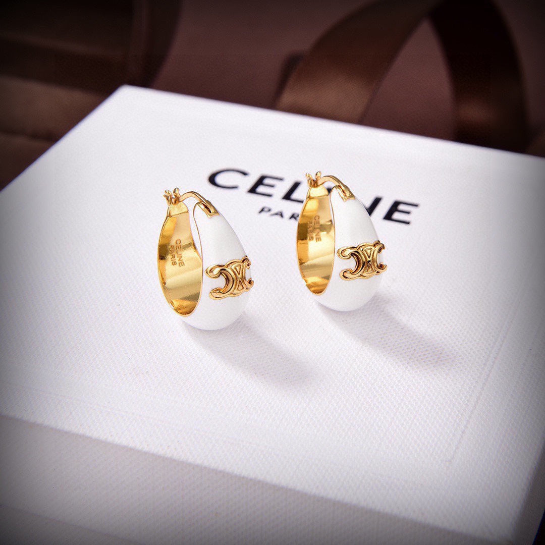 Celine Pearl 18K Gold Earrings