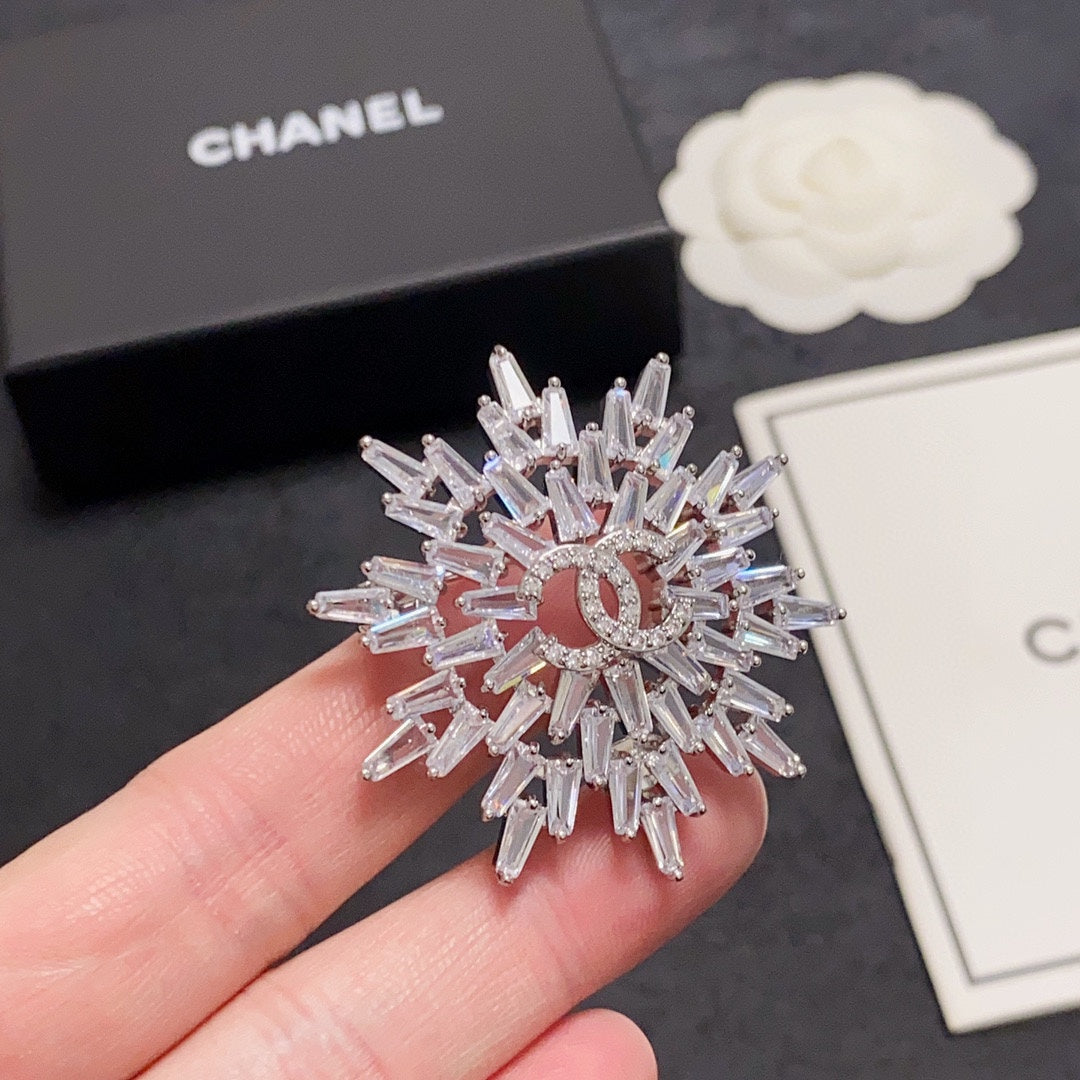 Chanel Snow Flower 18K Gold Brooch
