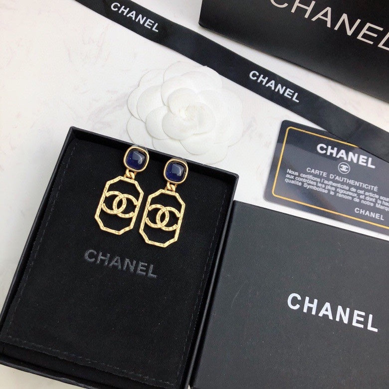 Chanel Perfume Bottle 18K Gold Earrings