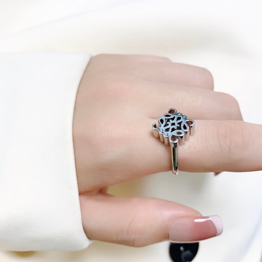 LOEWE Anagram Single Anagram 18K Gold Ring