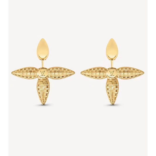Louis Vuitton Louisette Stud 18K Gold Earrings